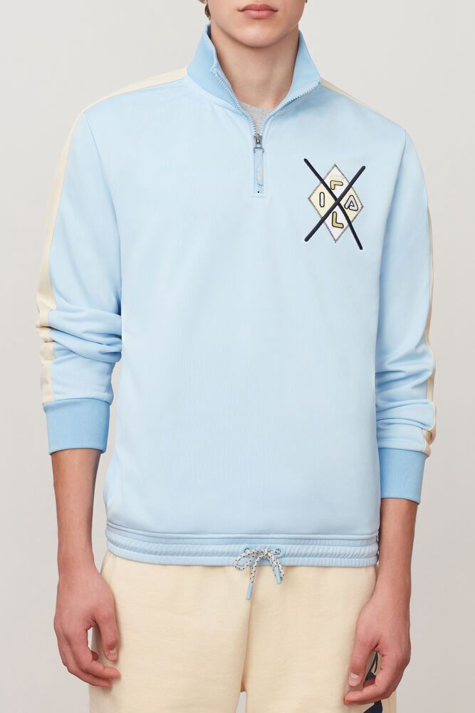 Fila Sweatshirt Mens Blue - Costa Half Zip - Philippines 6032845-SM
